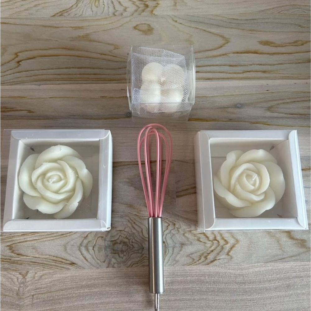 Cream Rose Shaped Decorative Candle - Home Accents